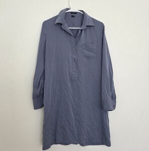 Theory Womens Silk Blend Shirt Dress In Soft Blue Size 6